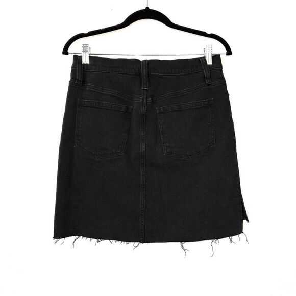 NWT Madewell Black Stretch Denim Straight Step Hem Edition Mini-Skirt Size 27 - Picture 10 of 10